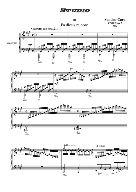 Studio no.2 in F sharp minor for piano