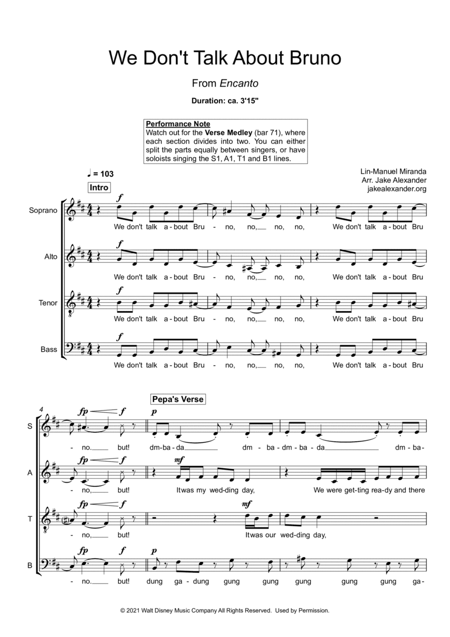 We Don't Talk About Bruno (arr. Jake Alexander)