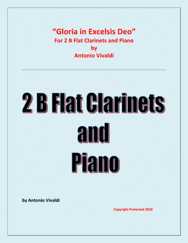 Gloria in Excelsis Deo  - for 2 Clarinets in B Flat and Piano (arr. Raymond Fenech)