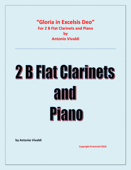 Gloria in Excelsis Deo  - for 2 Clarinets in B Flat and Piano (arr. Raymond Fenech)