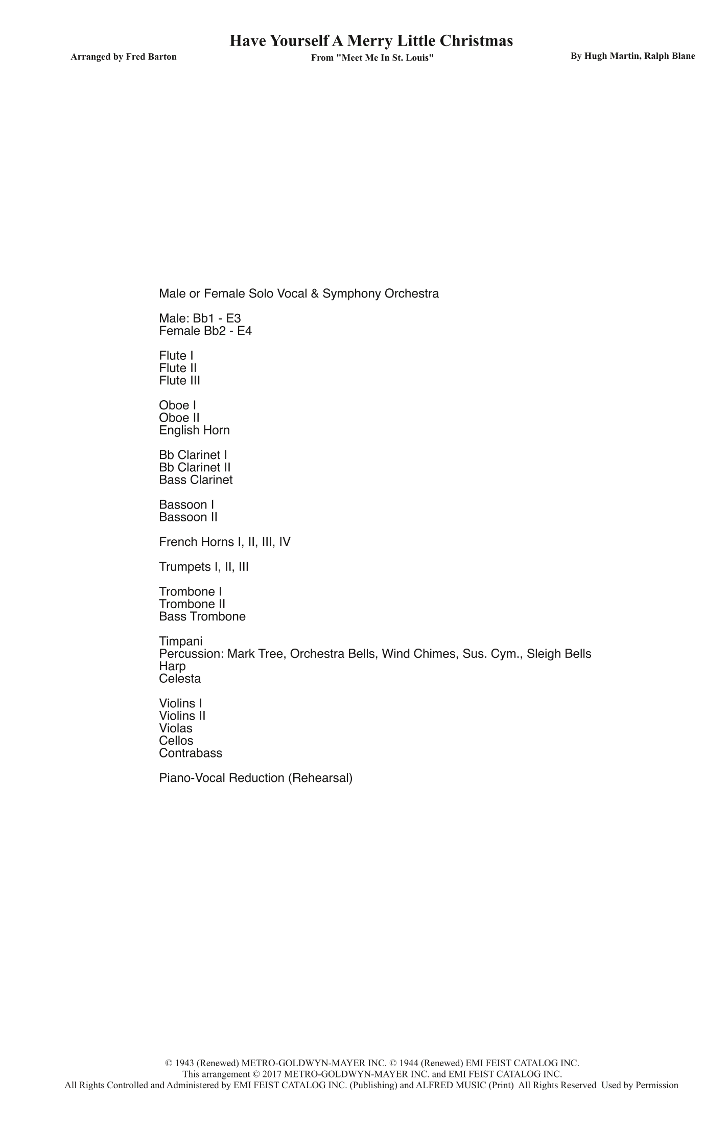 Have Yourself A Merry Little Christmas (arr. Fred Barton)