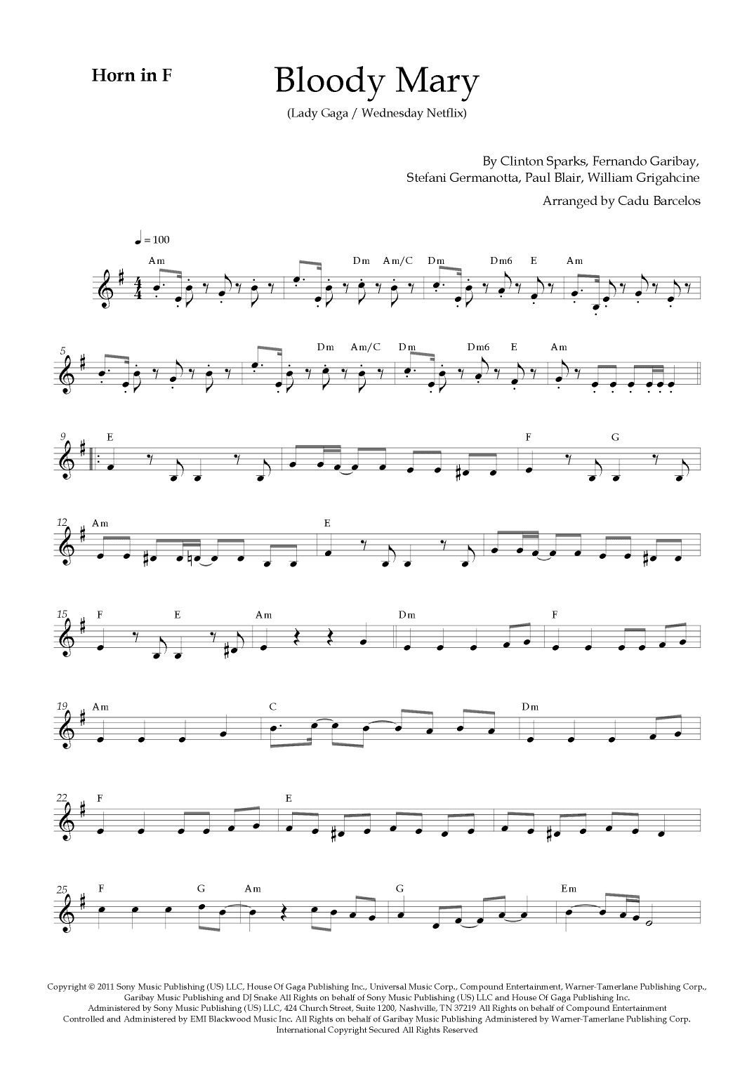 Bloody Mary (arr. Cadu Barcelos)
