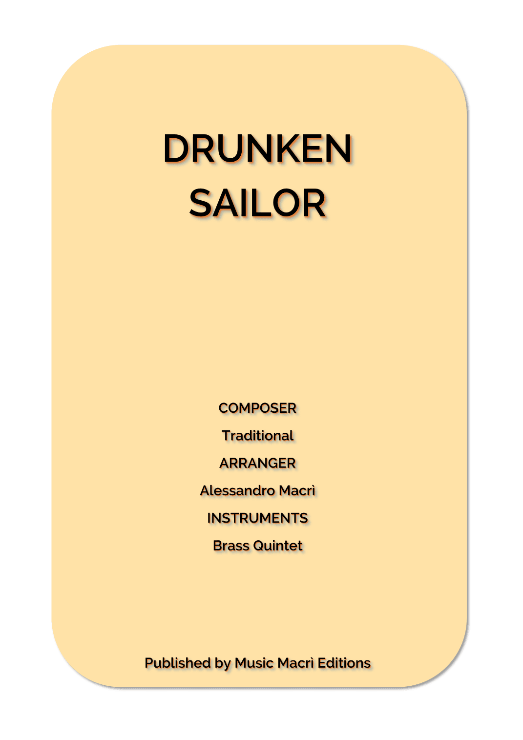 Drunken Sailor (arr. Alessandro Macrì)