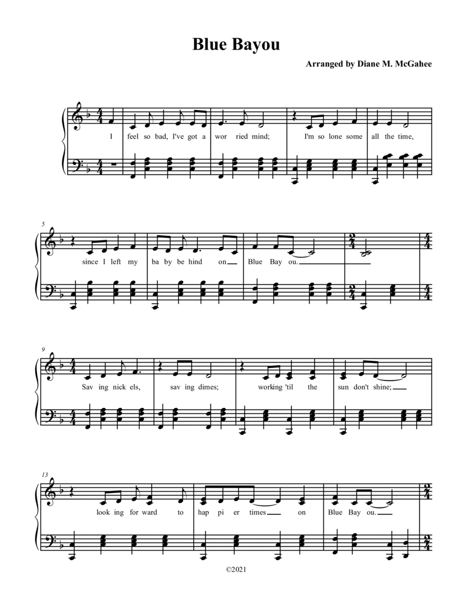 Blue Bayou (arr. Diane M. McGahee)