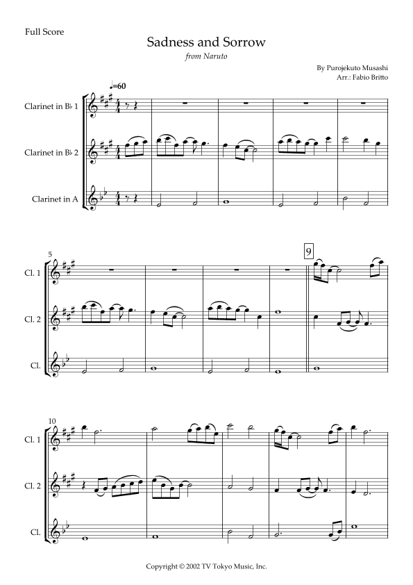 Sadness And Sorrow (arr. Fabio Britto)