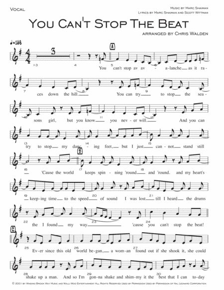 You Can't Stop The Beat (arr. Chris Walden)
