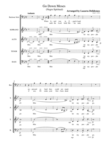 Go Down Moses (Negro Spiritual) (arr. Lazaros Delidemos)