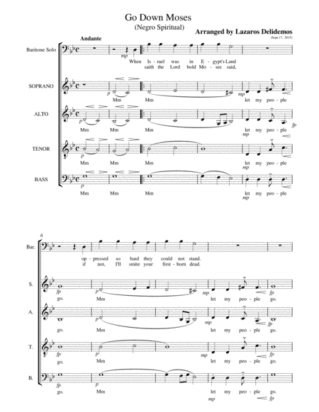Go Down Moses (Negro Spiritual) (arr. Lazaros Delidemos)