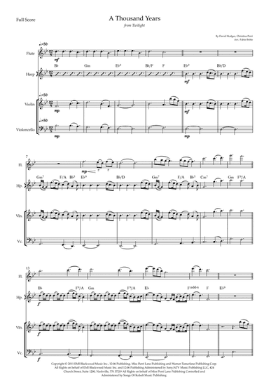A Thousand Years (arr. Fabio Britto)