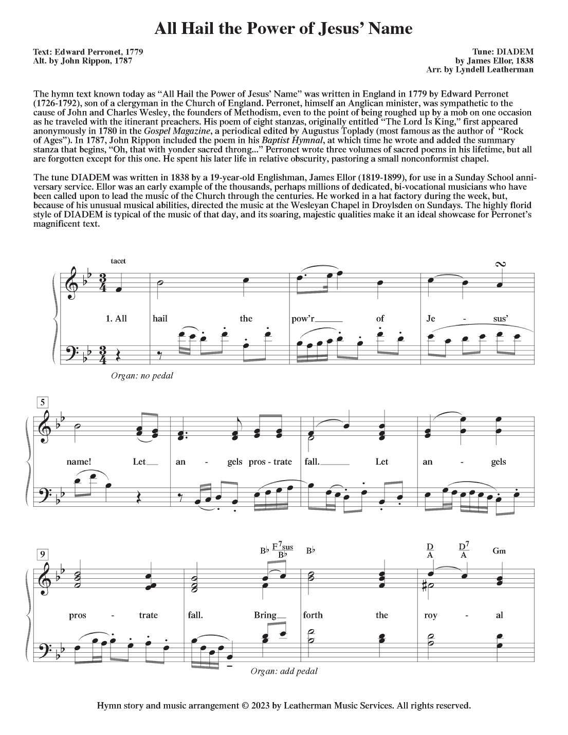 All Hail the Power of Jesus' Name (tune: Diadem) (arr. Lyndell Leatherman)