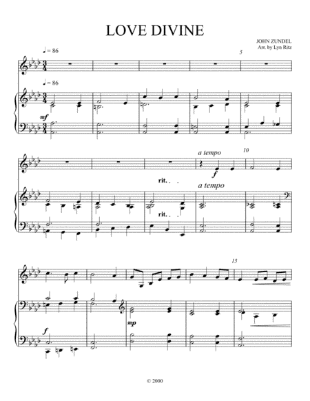 LOVE DIVINE ARRANGEMENT FOR VIOLIN AND PIANO (arr. Lyn Ritz)