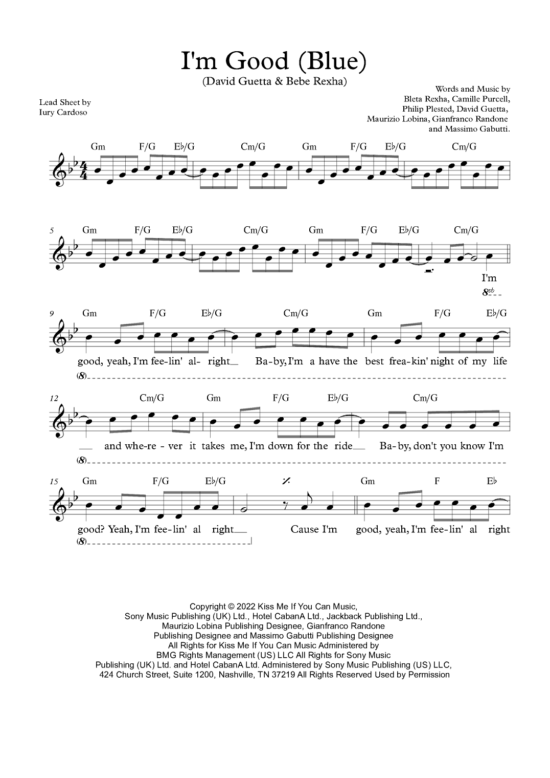 I'm Good (blue) (arr. Iury Cardoso)