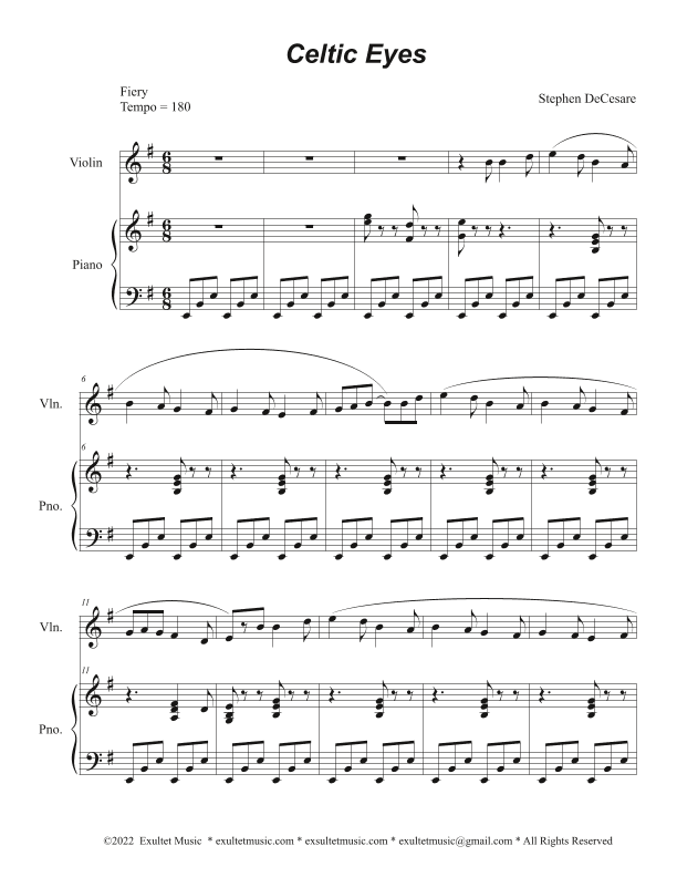 Celtic Eyes (Violin solo and Piano)