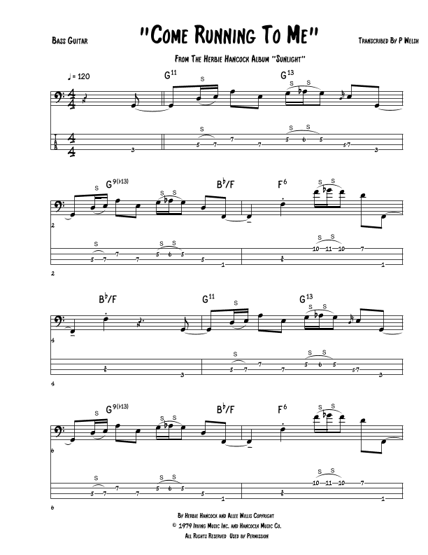 Come Running To Me (arr. P Welsh)