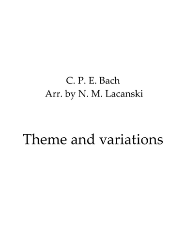 Theme and Variations (arr. Nick M Lacanski)