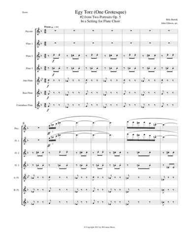 Bela Bartok - Egy Torz for Flute Choir (arr. John Gibson)