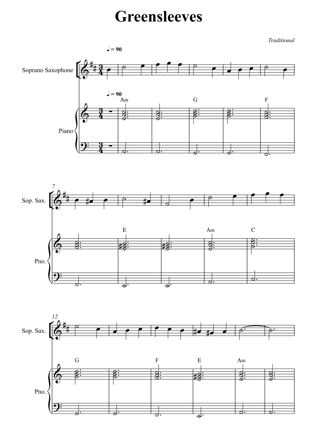 Greensleeves (arr. Wesley S. SIlva)