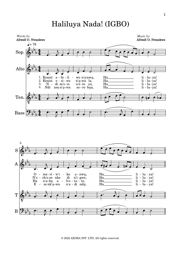 Haliluya Nada! (IGBO)