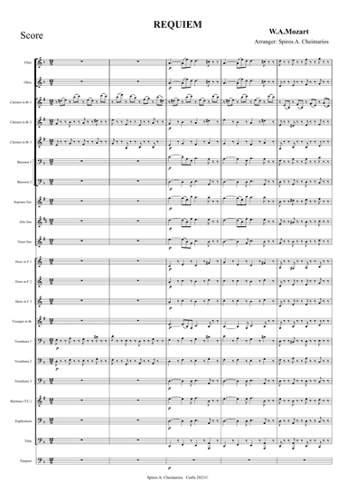 Requiem K.626 – Lacrimosa – Introitus Requiem Aeternam (arr. Spiros A. Cheimarios)