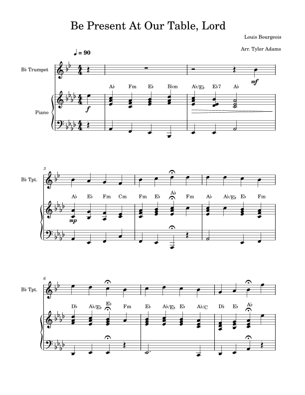 Be Present At Our Table Lord (arr. Tyler Adams)