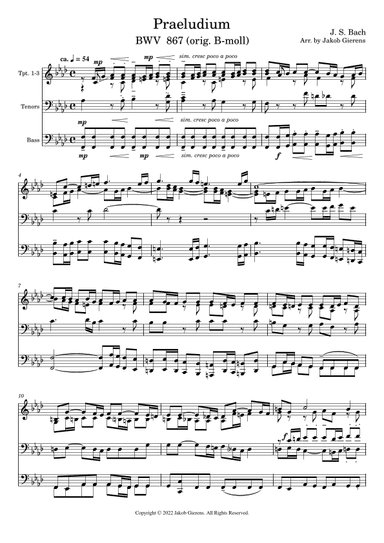 Praeludium BWV 867 (arr. Jakob Gierens)