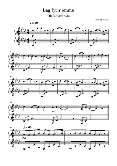 Lag Fyrir Ommu (arr. Magdalena Galka)