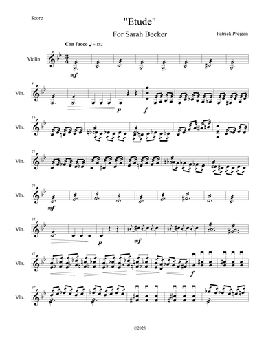 "Etude" for Solo Violin