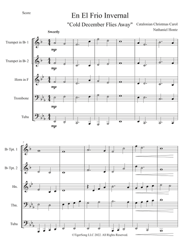 En El Frio Invernal (Catalonian Carol) for Brass Quintet (arr. Nathaniel Hontz)