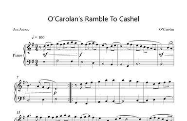 O’Carolan’s Ramble To Cashel For Easy Piano (arr. Arezzo Music)