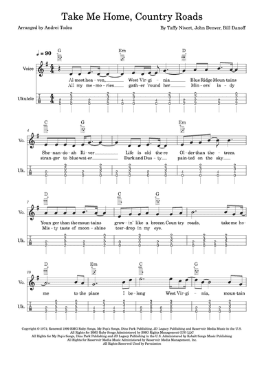 Take Me Home, Country Roads (arr. Andrei Todea)