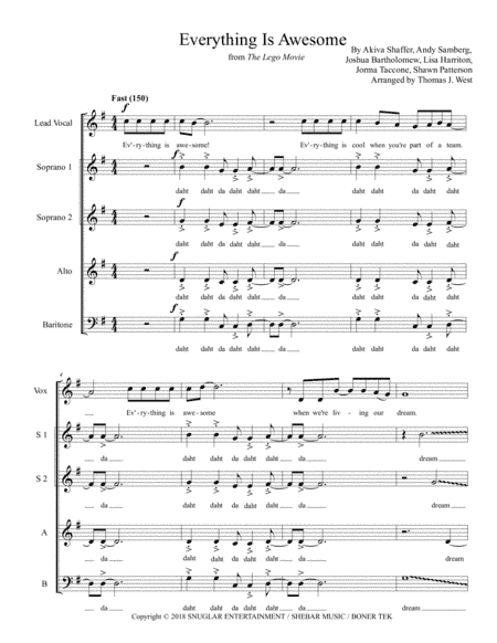 Everything Is Awesome (awesome Remixx!!!) (arr. Thomas J. West)
