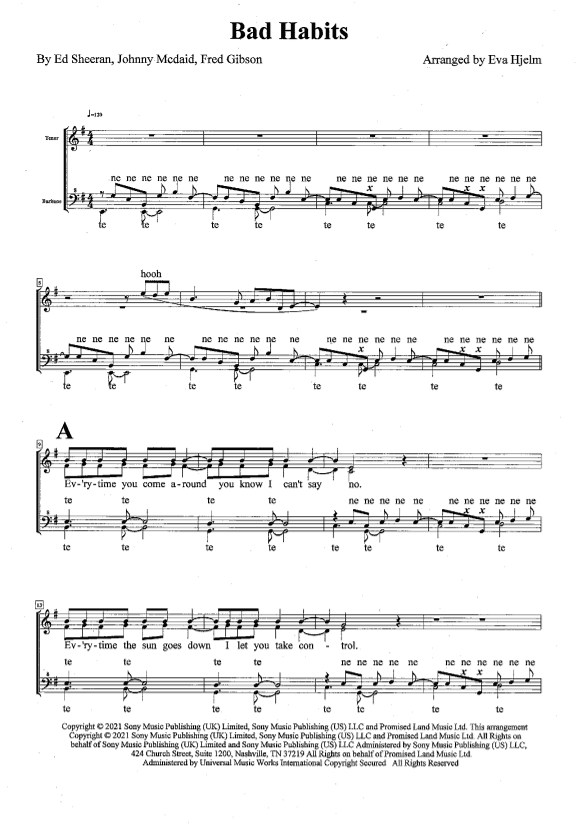 Bad Habits (arr. Eva Hjelm)