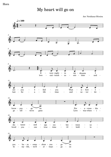 My Heart Will Go On (love Theme From 'titanic') (arr. Veridiana Oliveira)