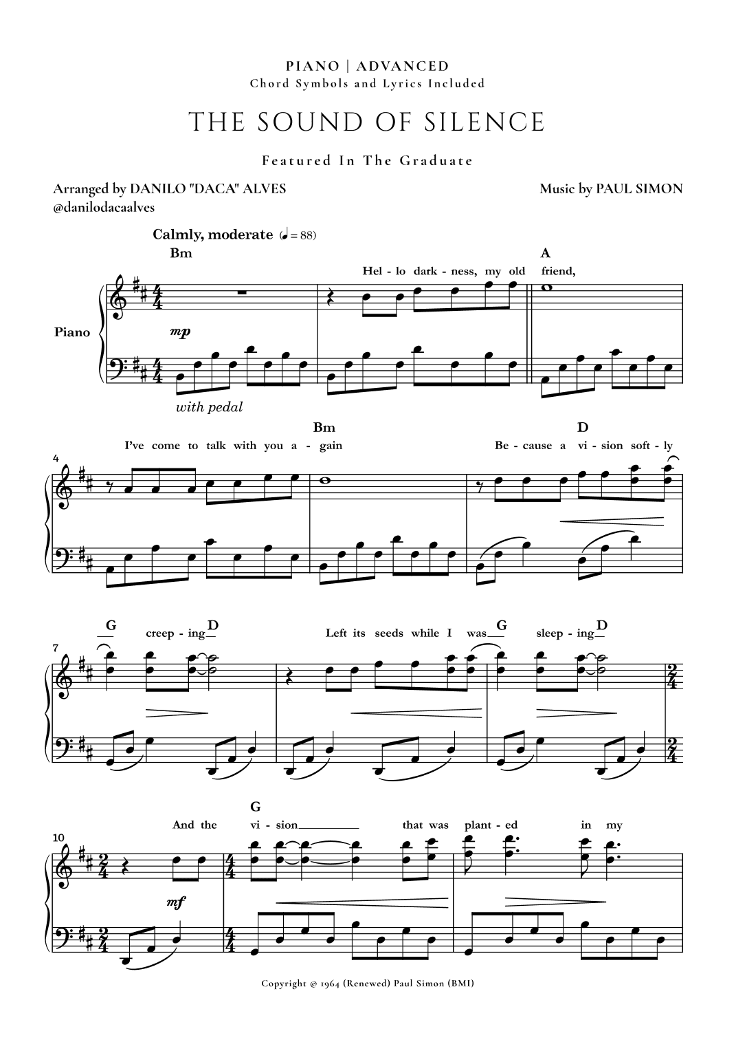 The Sound Of Silence (arr. Danilo "Daca" Alves)