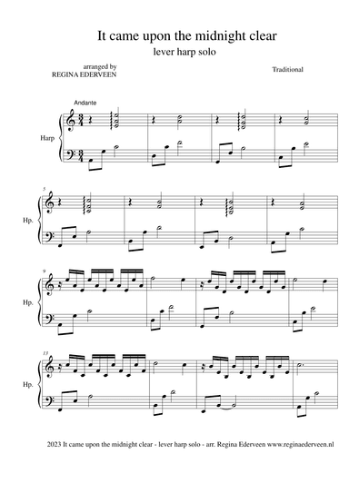 It came upon the Midnight clear - lever harp solo