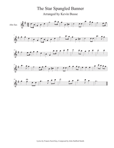 The Star Spangled Banner - Alto Sax (arr. Kevin Busse)