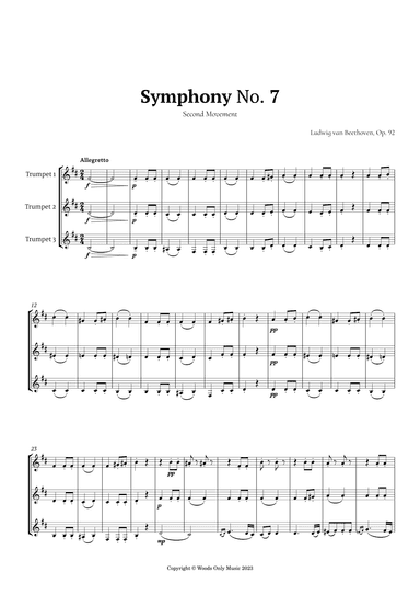 2nd Movement of Symphony No. 7 by Beethoven for Trumpet Trio (arr. Ander)