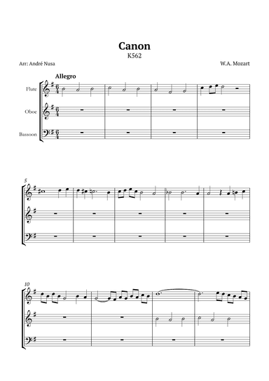 Canon K562 (arr. André Nusa)