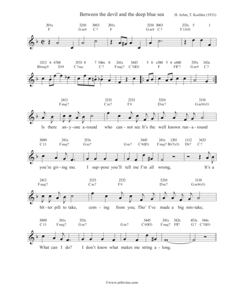 Between The Devil And The Deep Blue Sea (arr. Art Levine)