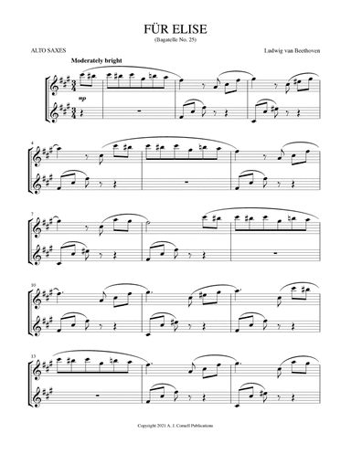 Für Elise (Bagatelle No. 25) (arr. Ludwig van Beethoven)