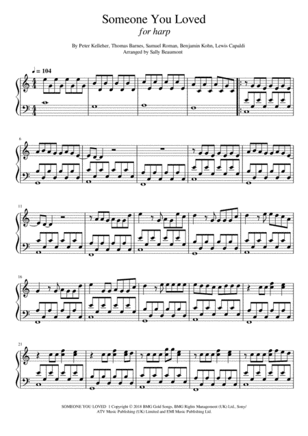 Someone You Loved (arr. Sally Beaumont)