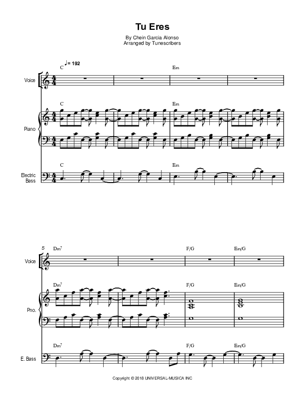Tu Eres (arr. Tunescribers)