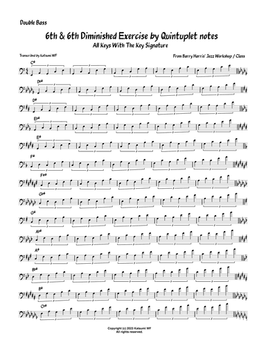 Barry Harris 6th and 6th Diminished Exercise by Quintuplet Notes