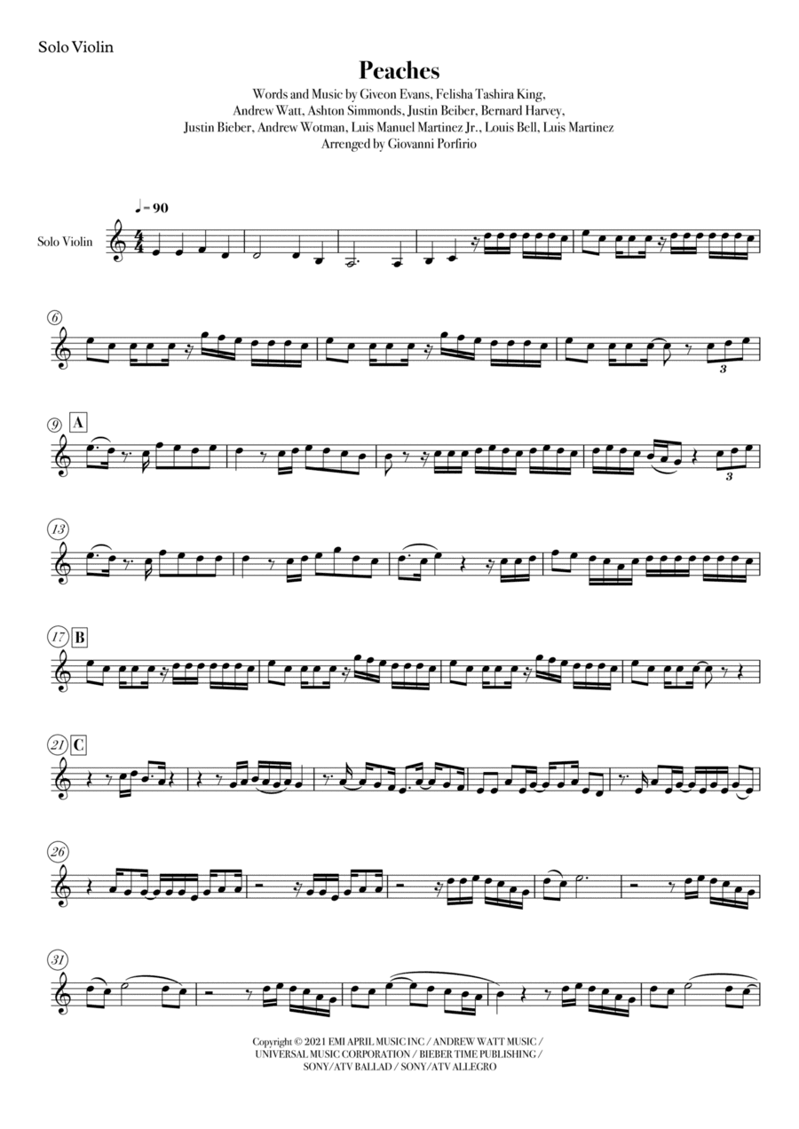 Peaches (arr. Giovanni Porfirio)