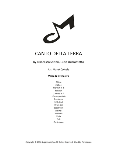 Canto Della Terra (arr. Marek Czekala)