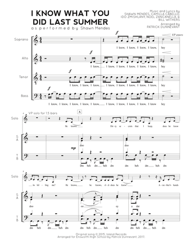 I Know What You Did Last Summer (arr. Patrick Dunnevant)