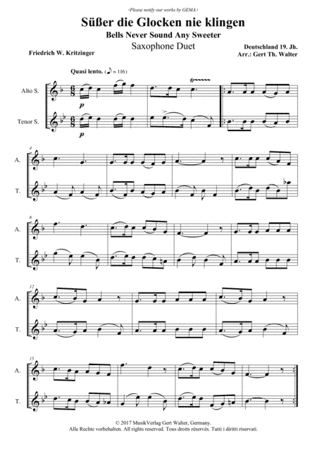 Bells Never Sound Any Sweeter (arr. Gert Th. Walter)