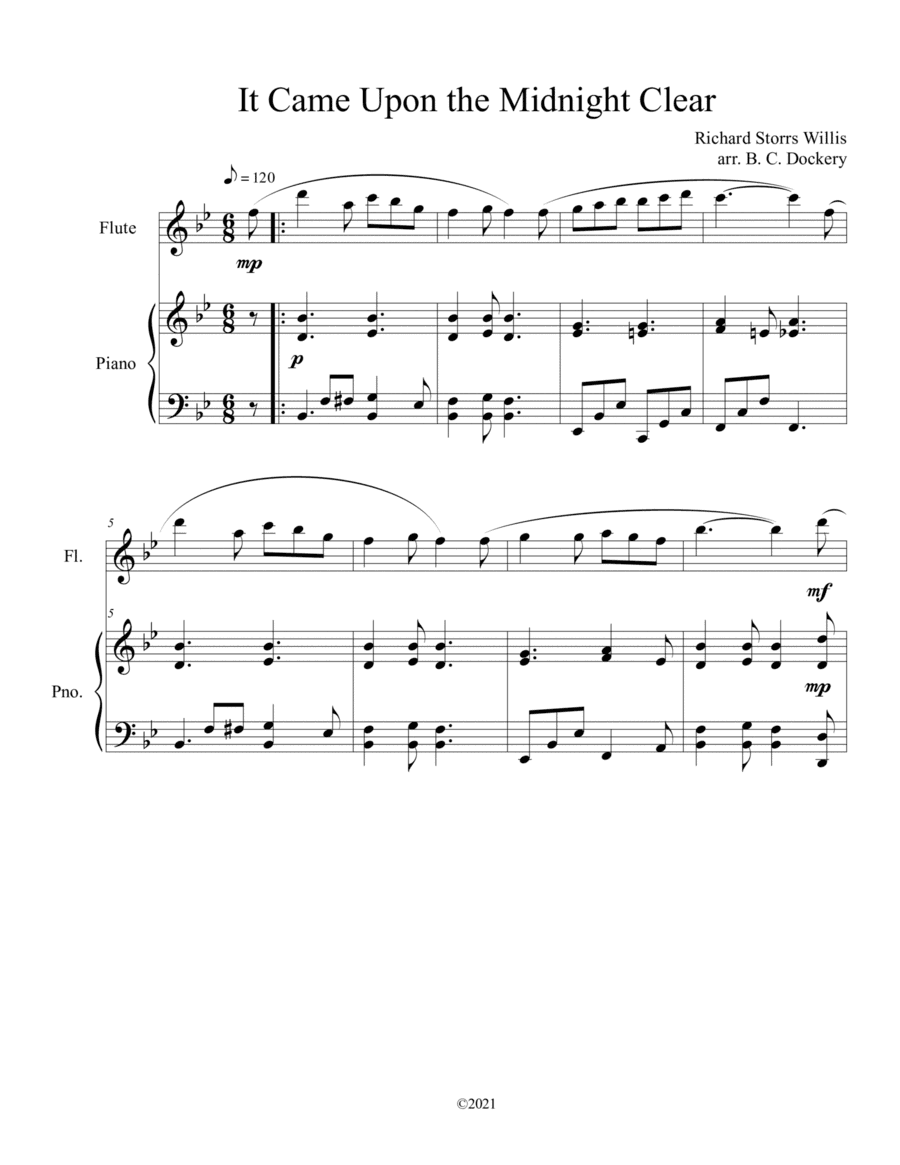 It Came Upon the Midnight Clear (Flute Solo with Piano Accompaniment) (arr. B. C. Dockery)