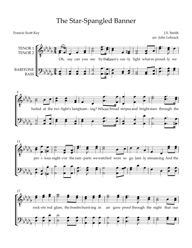 The Star-Spangled Banner (arr. John Lehrack)