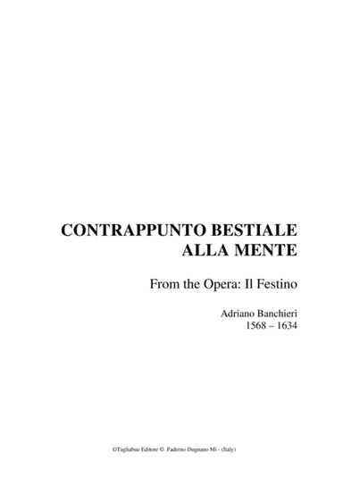 CONTRAPPUNTO BESTIALE ALLA MENTE - Arr. for Brass Quintet (arr. Renato Tagliabue)